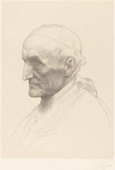 Cardinal Manning, 2nd Plate by Alphonse Legros