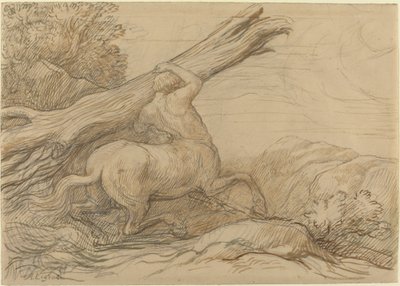 Centaur Carrying a Tree Trunk by Alphonse Legros