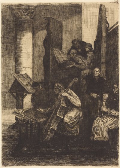 Choir in a Spanish Church by Alphonse Legros
