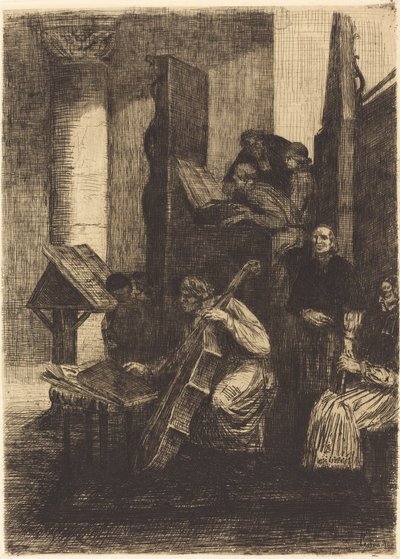 Choir in a Spanish Church, 1860 by Alphonse Legros