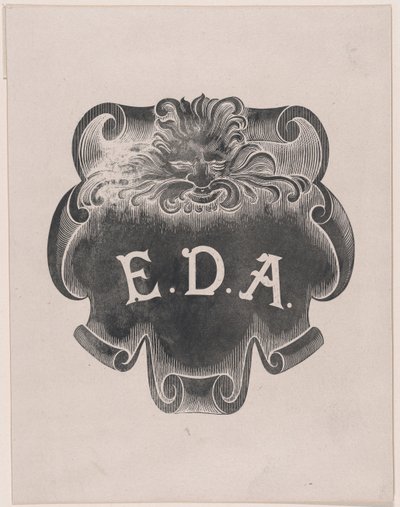 Counterproof of an Impression from a Name Plate for Edward D. Adams by Alphonse Legros