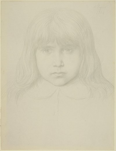 Head of Young Boy with Long Hair by Alphonse Legros