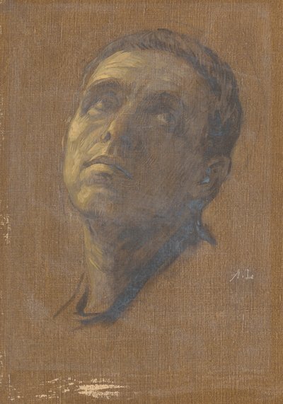 Head of a Man with Upturned Eyes by Alphonse Legros
