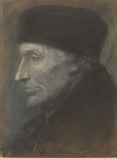 Head of a Man with a Skullcap by Alphonse Legros