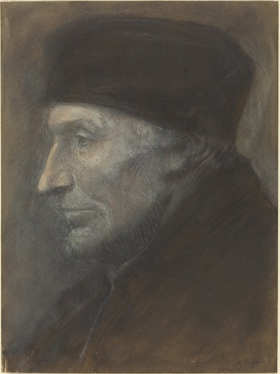 Head of a Man with a Skullcap by Alphonse Legros