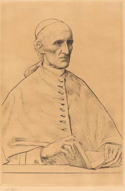 His Eminence Cardinal Manning, 1st Plate by Alphonse Legros