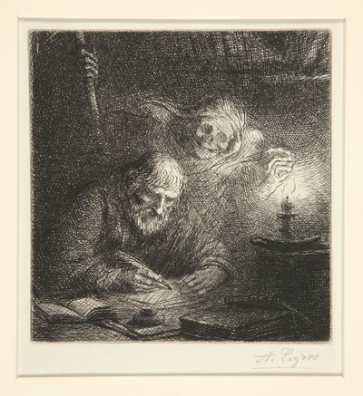 Death and the Philosopher by Alphonse Legros