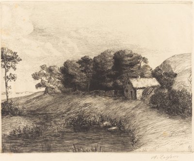 Landscape with Pond by Alphonse Legros