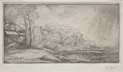 Landscape with Two Trees by Alphonse Legros