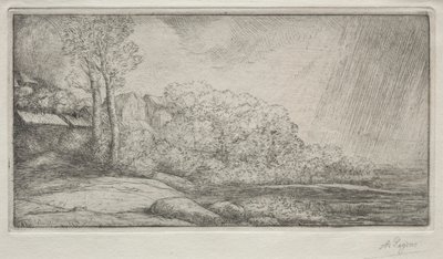 Landscape with Two Trees by Alphonse Legros