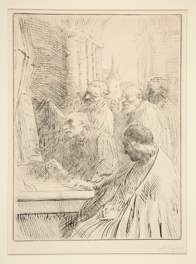 Monks in Church by Alphonse Legros