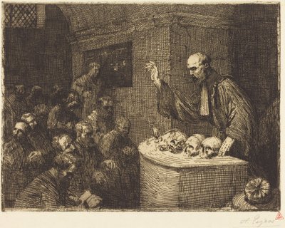 Phrenology Course, 2nd plate by Alphonse Legros