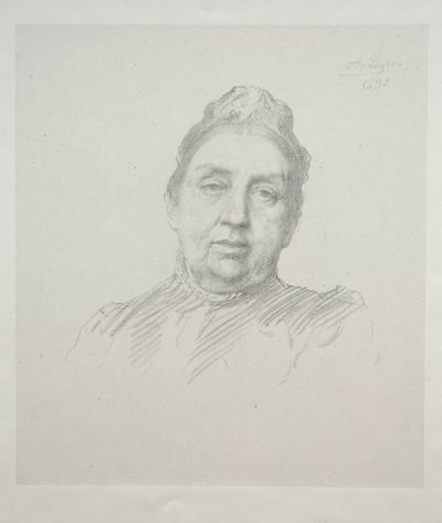 Portrait of Madame Kemp, Front View by Alphonse Legros