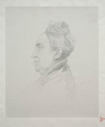 Portrait of Madame Kemp in Profile by Alphonse Legros