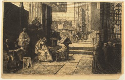 Procession in a Spanish Church by Alphonse Legros