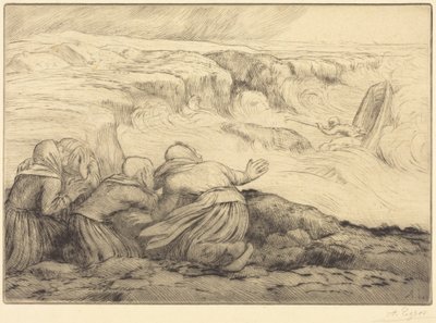 Small Boat in Peril by Alphonse Legros