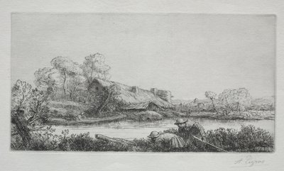 The Farm on the River: Evening Effect by Alphonse Legros