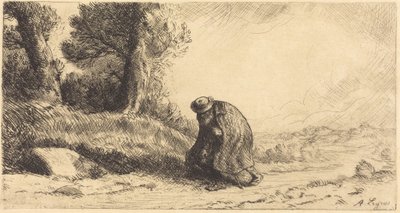 Vagabond Moving along a Lane by Alphonse Legros