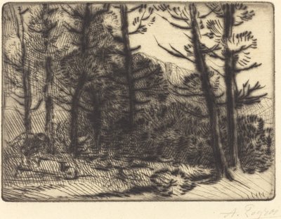 Woods in Winter Sun, 2nd plate by Alphonse Legros