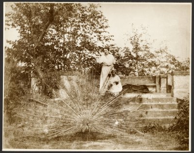 Mrs. Marie Mucchová with Daughter Jaroslava in the Park at Zbiroh, Bohemia by Alphonse Maria Mucha