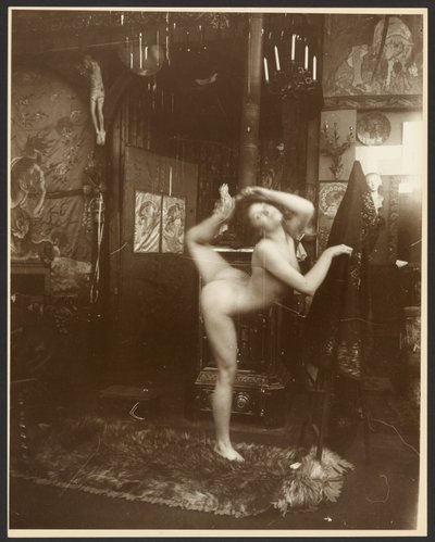 Nude Female Model as Ballerina, Paris by Alphonse Maria Mucha