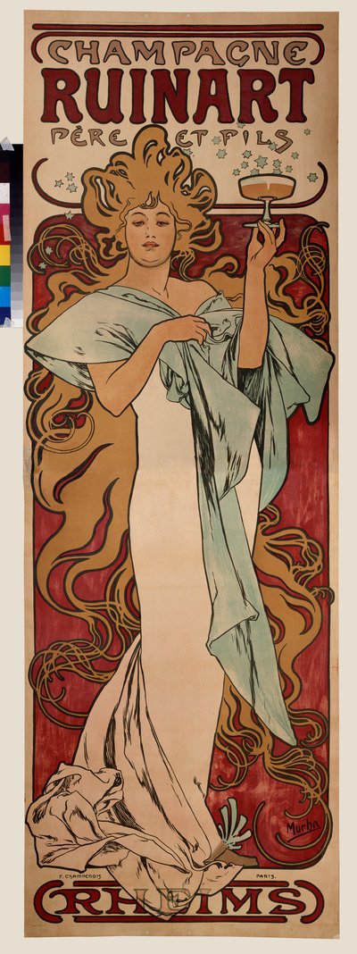 Advertisement Poster for Ruinart Champagne by Alphonse Marie Mucha
