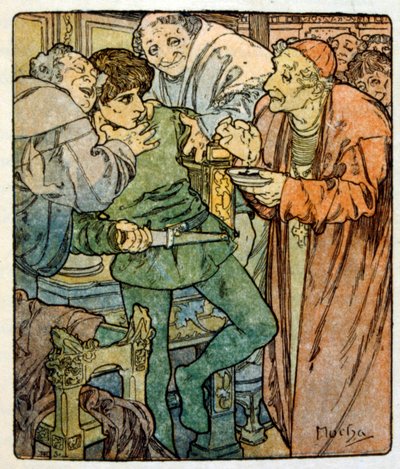 Illustration by Alphonse Mucha from "Clio" a work by French author Anatole France. 1900 by Alphonse Mucha