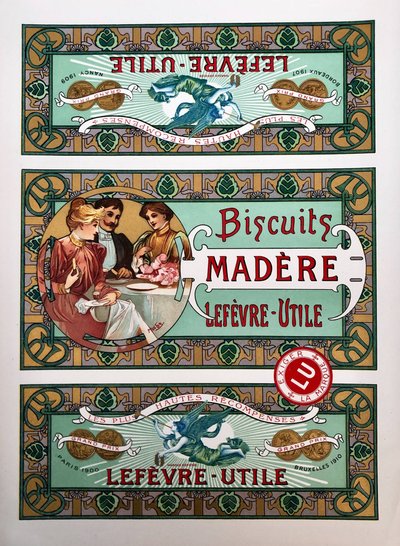 Lefèvre-Utile Cookie Packaging by Alphonse Marie Mucha