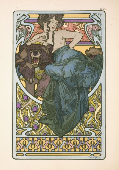 Plate 47 from the Book Documents Decoratifs by Alphonse Mucha