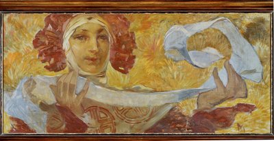 Woman with Scarf by Alphonse Marie Mucha