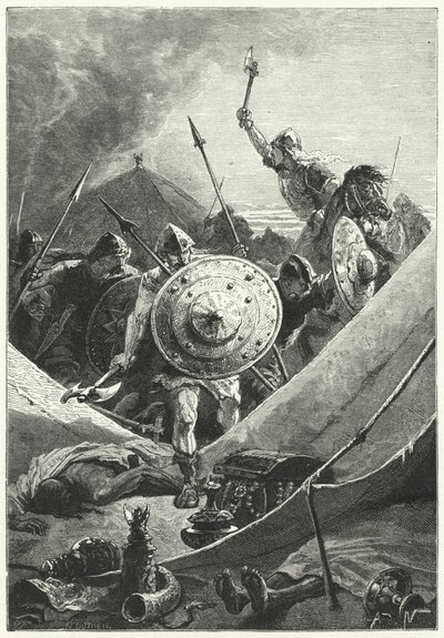 Attack on a Moorish camp by Alphonse Marie de (after) Neuville