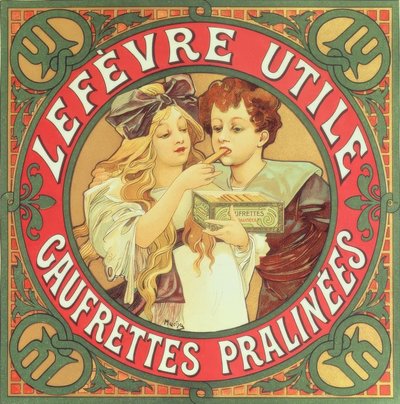 Lefèvre-Utile / Praline Wafers by Alphonse Mucha