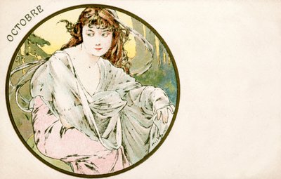 October, 1900 by Alphonse Mucha