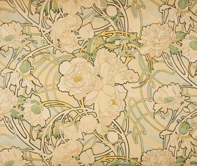 Peonies by Alphonse Mucha
