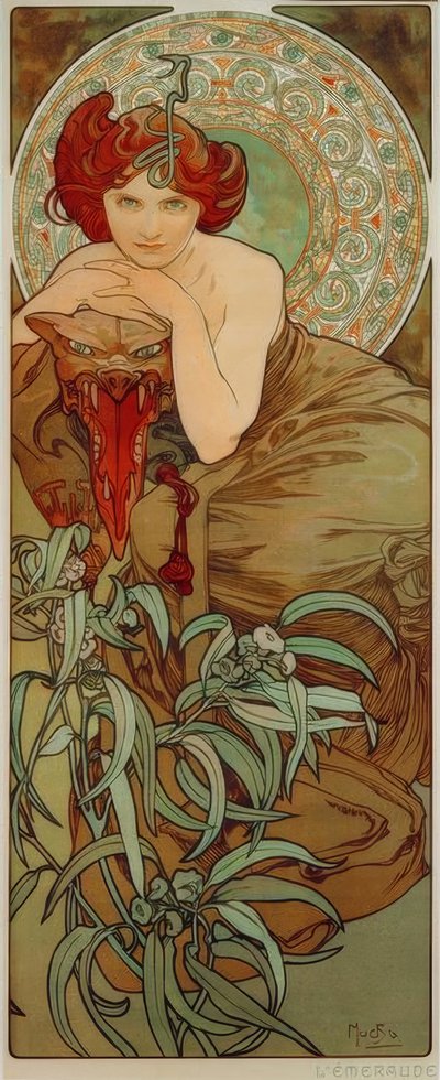Emerald by Alphonse Mucha