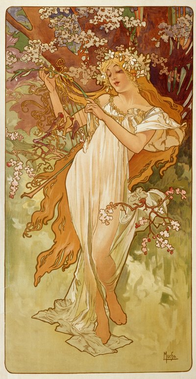 Spring, 1896 by Alphonse Mucha