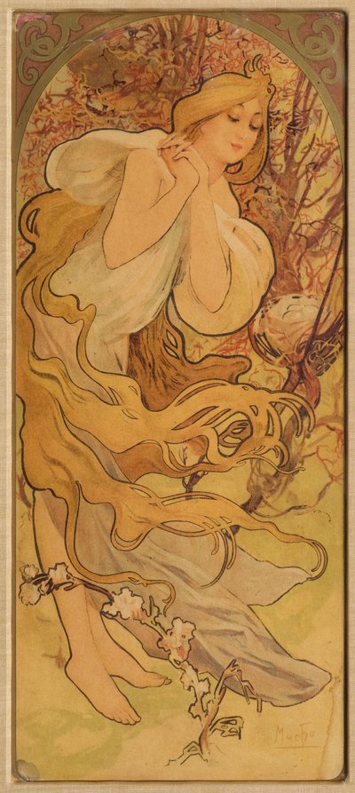 Spring (from the Series Les Saisons) by Alphonse Mucha