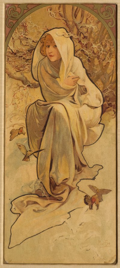 Winter from the Series Les Saisons, c. 1900 by Alphonse Mucha
