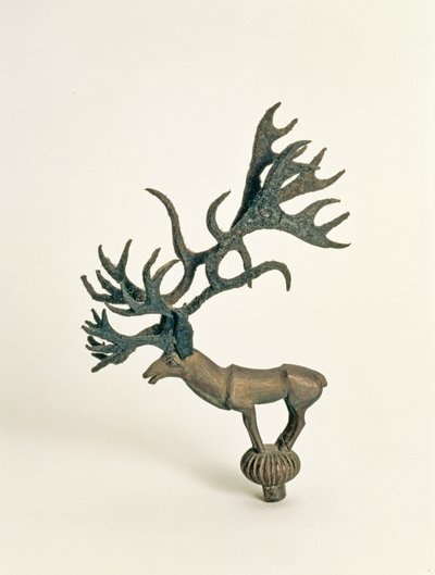 Terminal depicting a deer, from the Pazyryk Burial Mounds, 5th century BC by Altaic School
