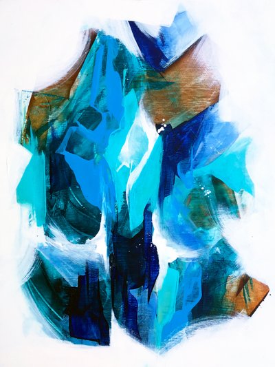 Abstract Blue Currents by Alyson Storms