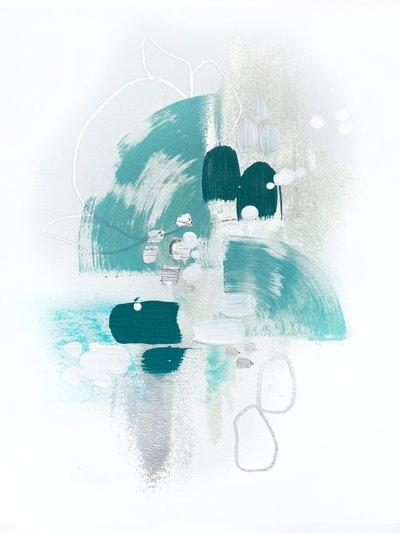 Serene Teal Abstraction by Alyson Storms