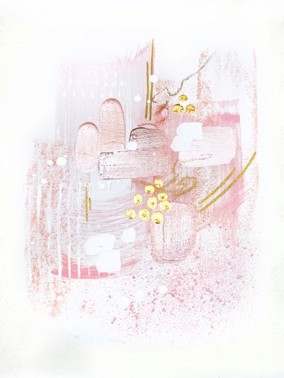 Soft Blush Abstraction by Alyson Storms