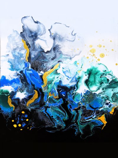 Vibrant Ocean Flow Abstract by Alyson Storms