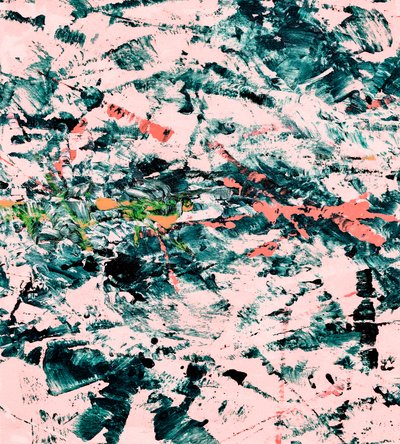 Blush Teal Abstract Strokes by Alyssa Hamilton