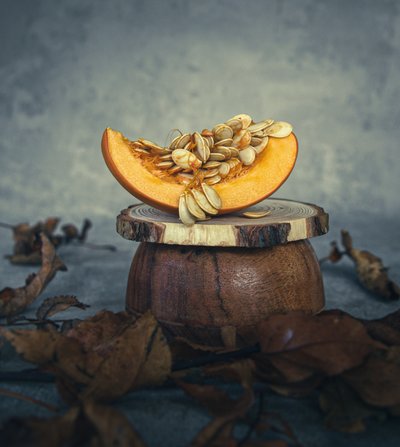 Rustic Pumpkin Still Life by Amal Ahmed