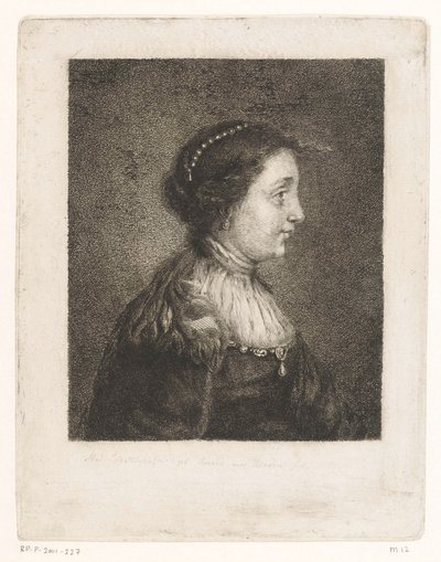 Bust of a Woman with Pearls in Her Hair by Amalie Baader