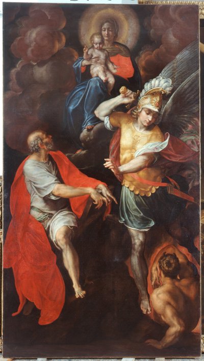 Madonna and Child and St. John the Evangelist and St. Michael by Ambrogio Giovanni Figino