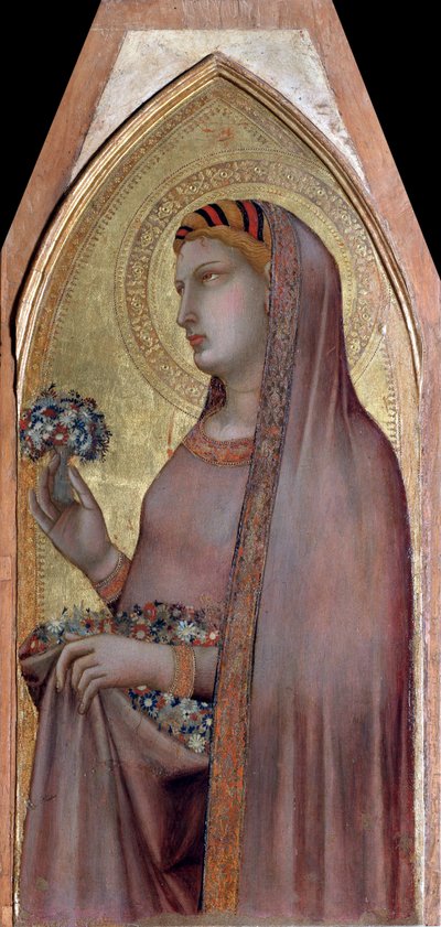 Dorothea of Caesarea or Dorothy (from Virgin and Child Polyptych) by Ambrogio Lorenzetti
