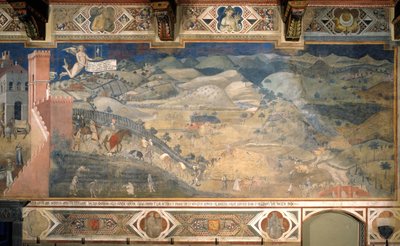 Effects of Good Government in the Countryside (detail) by Ambrogio Lorenzetti