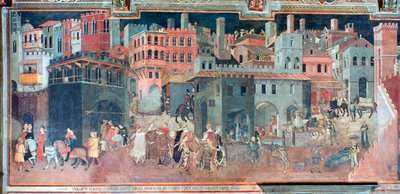 Effects of Good Government on the City Life (detail) by Ambrogio Lorenzetti